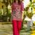 women's  silk embroidered kurta palazzo set