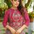 women's  silk embroidered kurta palazzo set