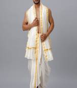 Off white art silk dhoti