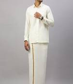 Cream plain cotton regular dhoti