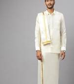 Cream cotton dhoti
