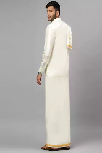 Cream cotton dhoti