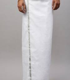 White plain cotton dhoti