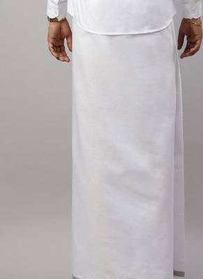 white traditional cotton dhoti for men 3