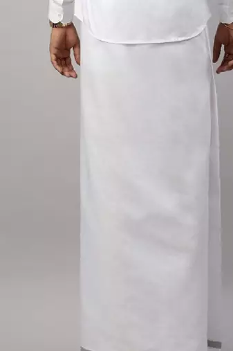 White plain cotton dhoti