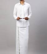 White plain cotton dhoti