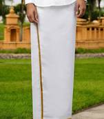 White plain cotton dhoti regular fit