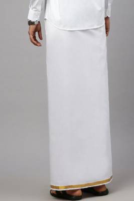 white cotton regular fit dhoti for men 3