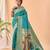 Rama green bandhani weaving saree with heavy pallu