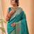 Rama green bandhani weaving saree with heavy pallu
