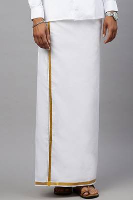 white cotton traditional dhoti for men 1