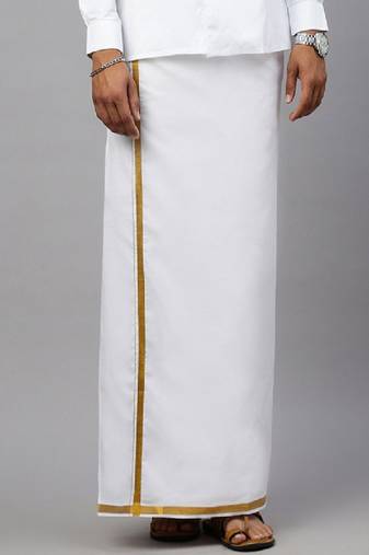 white cotton traditional dhoti for men