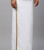 White plain cotton basic dhoti