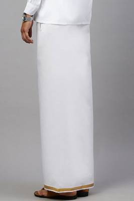 white cotton traditional dhoti for men 2