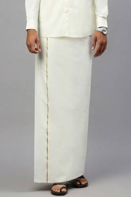 cream color cotton regular fit dhoti for men 1