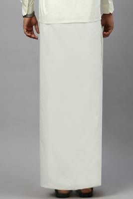 cream color cotton regular fit dhoti for men 3