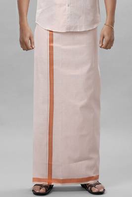 copper color tissue dhoti for men 1