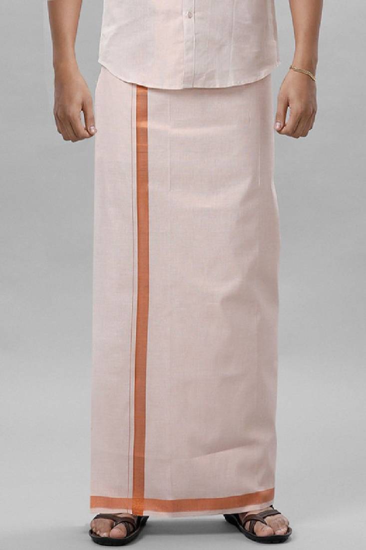 Copper tissue dhoti solid