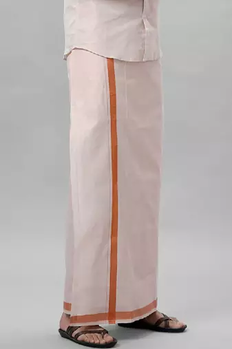 Copper tissue dhoti solid