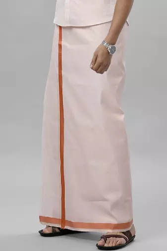 Copper tissue dhoti solid