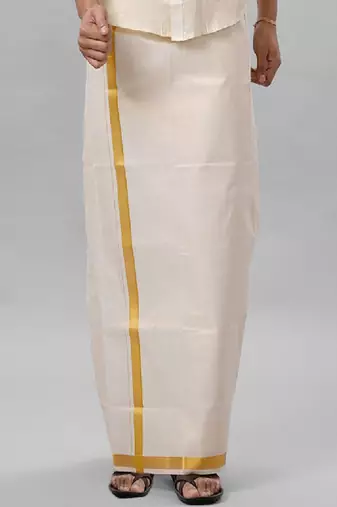 Cream tissue dhoti