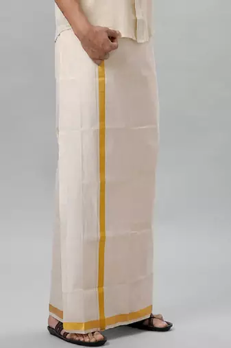 Cream tissue dhoti