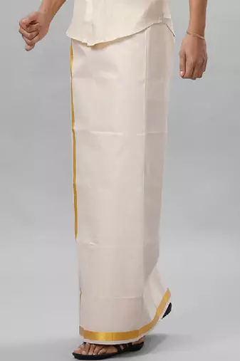 Cream tissue dhoti
