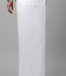 White plain cotton basic dhoti