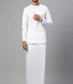 White plain cotton basic dhoti