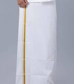 White plain cotton dhoti regular fit