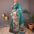 Rama green soft silk blend saree with rich weaved heavy pallu & 3d traditional design with gold and silver zari