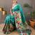 Rama green soft silk blend saree with rich weaved heavy pallu & 3d traditional design with gold and silver zari