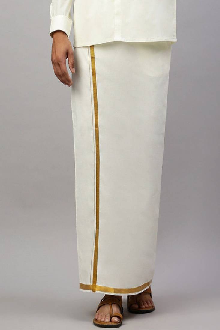 Off white cotton dhoti