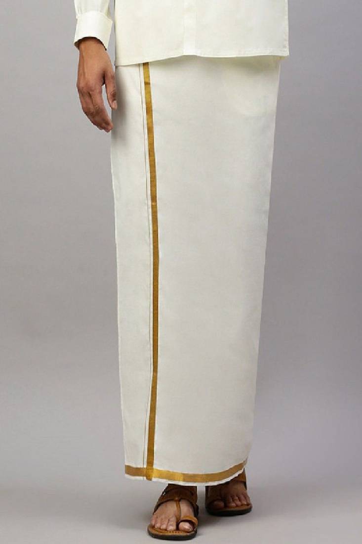 Cream cotton dhoti