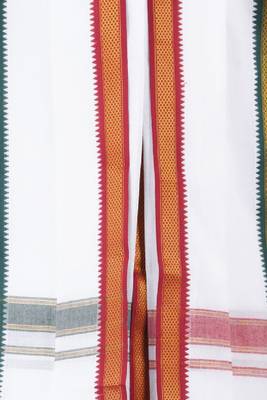 white traditional pure cotton dhoti for men 2