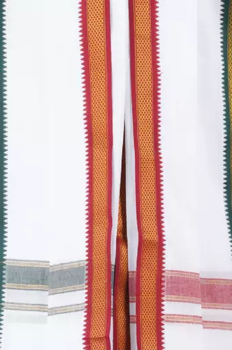 White not specified cotton not specified dhoti