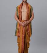 Brown plain cotton dhoti - dhoti
