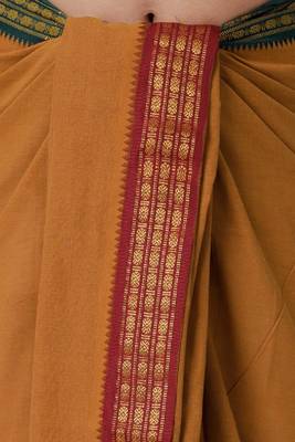 brown plain cotton dhoti for men 2