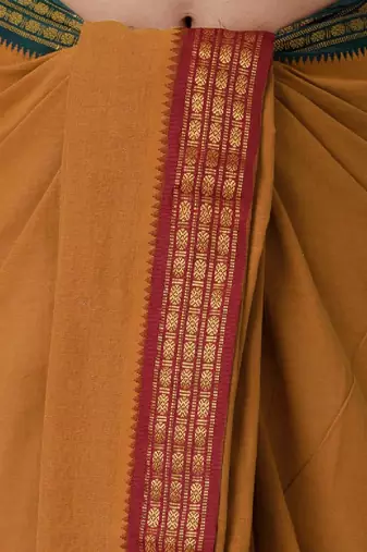 Brown plain cotton dhoti - dhoti