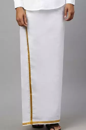 White plain cotton dhoti