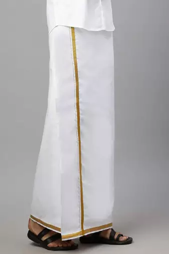 White plain cotton dhoti