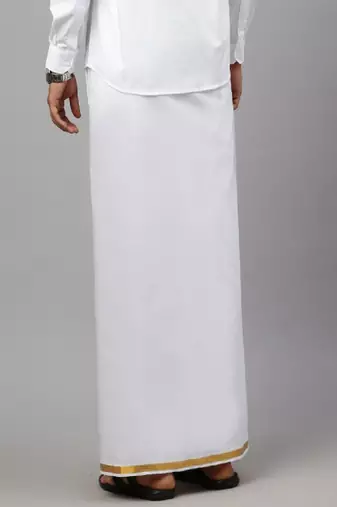 White plain cotton dhoti