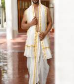 white art silk dhoti for men