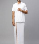White plain cotton dhoti