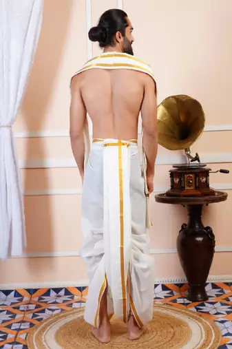 White plain cotton dhoti