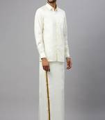 Cream dhoti plain cotton basic