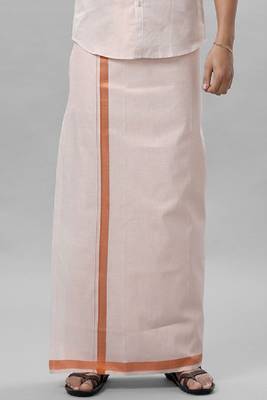 copper plain tissue dhoti for men 1