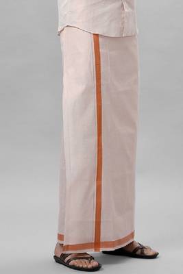 copper plain tissue dhoti for men 2