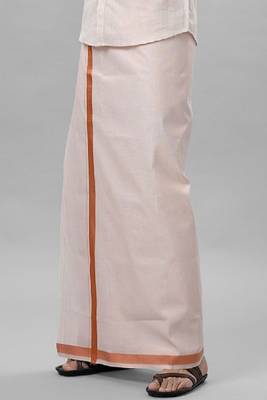 copper plain tissue dhoti for men 3