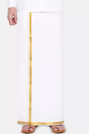 White dhoti cotton solid